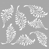 Grace Çiçek Desen Stencil Boyama şablonu 30x30 cm, Duvar Stencil, Fayans Stencil, Mobilya Stencil - 1