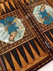 Iran el sanatı Hatem Tavla ve Satranç (Minyatür) - 4