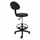 Goldsit Mega Tam Çemberli Sırtlı Tabure 200 P (Siyah Deri) - 1