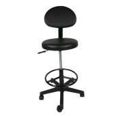 Goldsit Mega Tam Çemberli Sırtlı Tabure 200 P (Siyah Deri) - 2