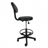 Goldsit Mega Tam Çemberli Sırtlı Tabure 200 P (Siyah Deri) - 3