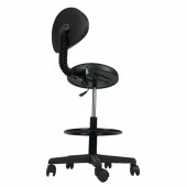 Goldsit Mega Tam Çemberli Sırtlı Tabure 200 P (Siyah Deri) - 5