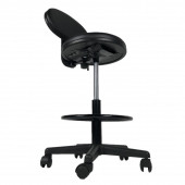 Goldsit Mega Tam Çemberli Sırtlı Tabure 200 P (Siyah Deri) - 6