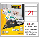 Ekstrafix Lazer Etiket 100 YP 63.5x38.1 Laser-Copy-Inkjet FİX-5021 - 1