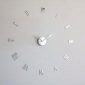 Gümüş Pleksi Ayna 3D Dekoratif Duvar Saati - 1