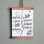 Ahşap Tablo Duvar Süsü Yaprak Döker Bir Yanımız - 1