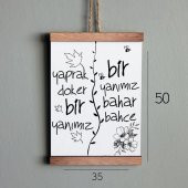 Ahşap Tablo Duvar Süsü Yaprak Döker Bir Yanımız - 2