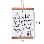 Ahşap Tablo Duvar Süsü Yaprak Döker Bir Yanımız - 4