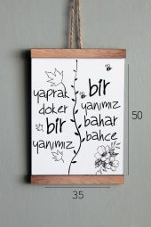 Ahşap Tablo Duvar Süsü Yaprak Döker Bir Yanımız - 6