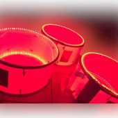 IŞIKLI AKÜLÜ RGB LEDLİ PLEKSİ VİDALI ASMA DAVUL - 2