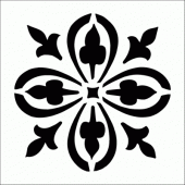 Gotik Motif Stencil Boyama şablonu 30x30 cm, Duvar Stencil, Fayans Stencil, Mobilya Stencil - 1