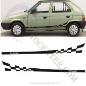Skoda Favorit Damalı Yan Şerit Sticker - 1