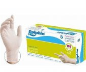 Dolphin Latex Tek Kullanımlık Pudralı Muayene Eldiven S - Beyaz - 1