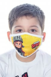 3'lü Brawl Stars Maske - Bibi + Emz + Jessie - Yıkanabilir Dijital Baskılı Aksesuar - 3