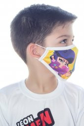 3'lü Brawl Stars Maske - Bibi + Emz + Jessie - Yıkanabilir Dijital Baskılı Aksesuar - 4