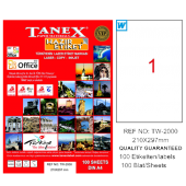 Tanex Lazer Etiket 100 YP 210x297 Laser-Copy-Inkjet TW-2000 - 1