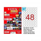 Tanex Lazer Etiket 100 YP 0.30 MM Laser-Copy-Inkjet Yuvarlak TW-2130 - 1