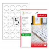 Tanex Lazer Etiket 100 YP 0.50 MM Laser-Copy-Inkjet Yuvarlak TW-2150 - 1