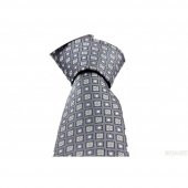 Brianze Çiçek Desen Gri Mendilli Kravat thumbnail 1