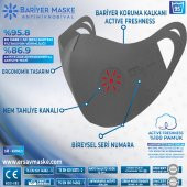 Antimikrobiyal Maske Gri Yetişkin/KIRMIZI/2Lİ PAK - 1