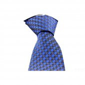Brianze Mavi Kareli Mendilli Kravat thumbnail 1