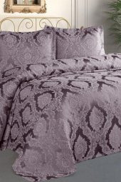 Şulem Jakarlı Şönil Yatak Örtüsü Mürdüm thumbnail 2