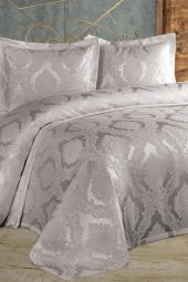 Şulem Jakarlı Şönil Yatak Örtüsü Gri thumbnail 2