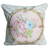 Mrs.Gugar Pembe Çerçeve Kırlent Kılıfı - 1