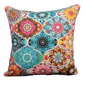 Mrs.Gugar Mavi Pembe Çini Kırlent Kılıfı - 1