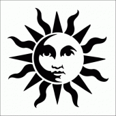 Güneş Astronomik Stencil Boyama şablonu 30x30 cm, Duvar Stencil, Fayans Stencil, Mobilya Stencil - 1