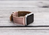 Burkley Apple Watch Deri Kordon 42 ve 44 mm Uyumlu NU2 Pembe - 1