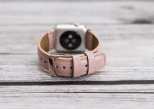 Burkley Apple Watch Deri Kordon 42 ve 44 mm Uyumlu NU2 Pembe - 4
