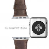 Burkley Apple Watch Deri Kordon 42 ve 44 mm Uyumlu NU2 Pembe - 6