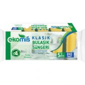 Ekomis Klasik Oluklu Bulaşık Süngeri 10 lu Set - 1