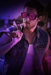 Pembe Led Işıklı Pilli Parti Gözlüğü Kablosuz Yılbaşı Düğün Eğlence - 2