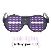 Pembe Led Işıklı Pilli Parti Gözlüğü Kablosuz Yılbaşı Düğün Eğlence - 7