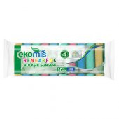 Ekomis Rengarenk Düz Bulaşık Süngeri 10 lu Set - 1