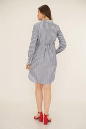 IŞŞIL 2559-Çizgili Viskon Hamile Tunik Gömlek - 4