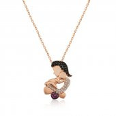 Gümüş Anne Ve Bebek Bayan Kolye - 1