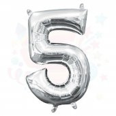 Nedi Balon Folyo 40 Rakam Gümüş 5 10766 - 1