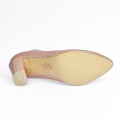 Ayakland 131012-311 Çizgili Cilt 8 Cm Topuk Bayan Ayakkabı Pudra - 5