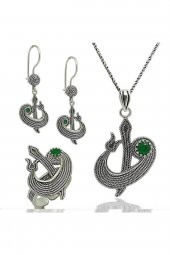 Gümüş Elif Vav Telkari Bayan Set - 1