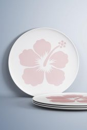 Hibisküs Stencil Boyama şablonu 30x30 cm, Duvar Stencil, Fayans Stencil, Mobilya Stencil - 1