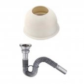 Lavabo Evye Sifonu Lüx Körüklü + Adaptör Conta 32 mm Çıkış - 1