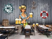 Cafe Graffiti Alkol Wallpaper Özel Tasarım Duvar Kağıdı - 1