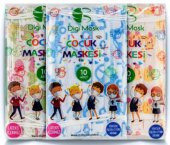 Çocuk Maskesi %95 Üzeri Üstün Koruma, 3 Katlı, Desenli 50 Adet - 1
