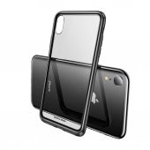iPhone XR 6.1 Baseus Kenarları Silikon Cam Kılıf - 1