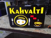 Kahvaltı Tabelası 3D LED Tabela Neon Etkili Işıklı Kutu Harf Tabela 30x45cm Pleksiglass - 1