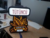 Tobacco Patron Yazılı Tabelası 3D LED Tabela Neon Etkili Işıklı Kutu Harf Tabela 30x45cm Pleksiglass - 1
