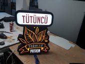 Tobacco Patron Yazılı Tabelası 3D LED Tabela Neon Etkili Işıklı Kutu Harf Tabela 30x45cm Pleksiglass - 2